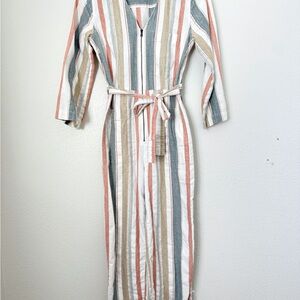 Striped Madewell Belted Jumpsuit